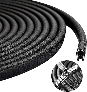 Car Door Edge Protector Rubber Strip Side Door Edge Scratch Guard Universal U Shape Edge Protection Rubber Edge Trim for Most Cars - 10M - Black - KaberTrade