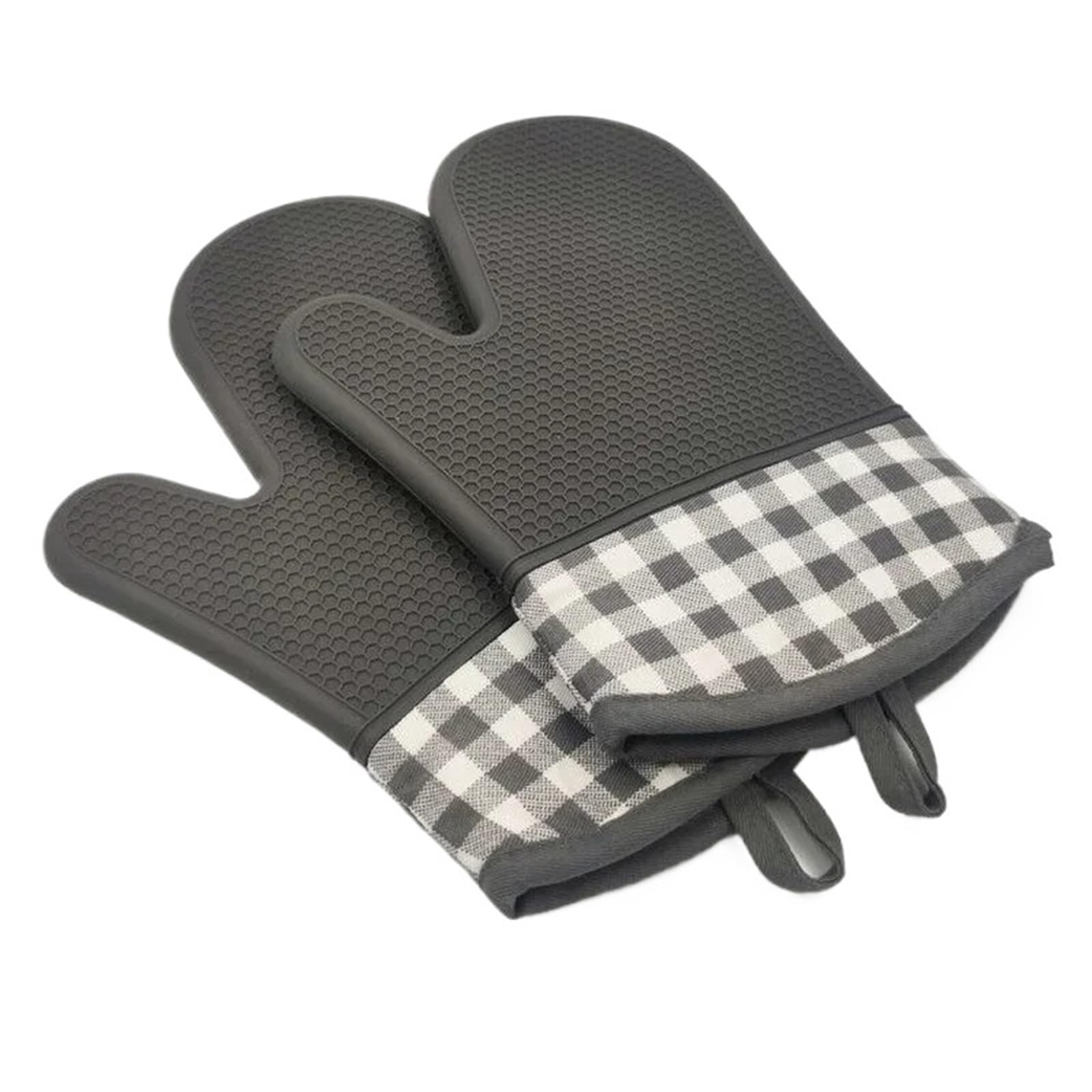 Gants De Four Gants de Four Professionnels en Silicone, 2 pièces, Courts, isolants for Micro-Ondes, épais, Haute température