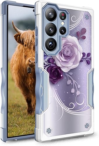 Miniatura 10 de Rosebono Funda compatible con Samsung Galaxy S23 Ultra, diseño gráfico híbrido de doble capa, resistente protección para Samsung Galaxy S23 Ultra