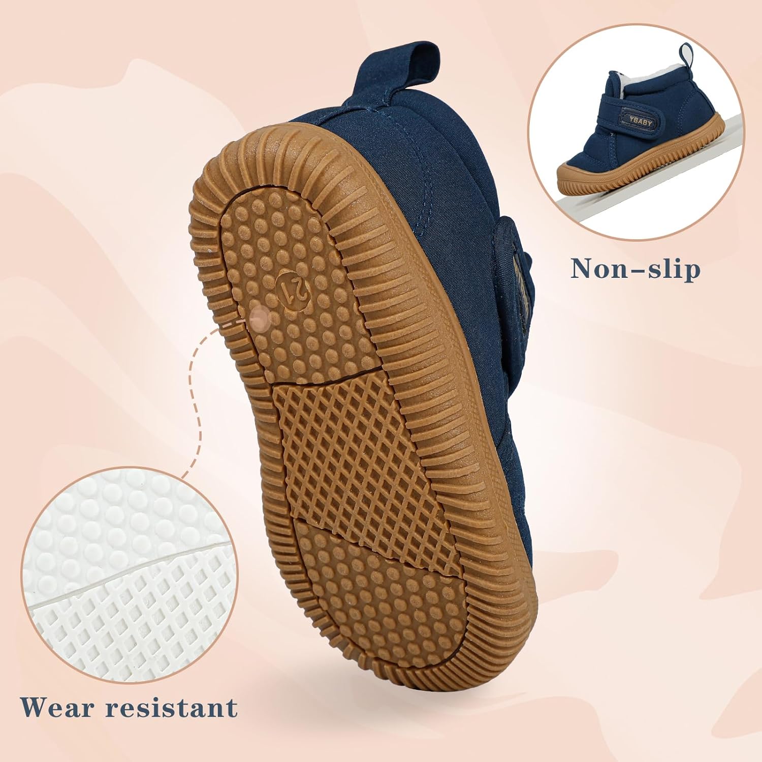 MK MATT KEELY Baby Winter Warm Shoes for Infant Boys Girls Toddler Plush Lining Snow Boots Soft Sole Non-Slip Walking Shoes Outdoor Faux Fur Booties - Image 4