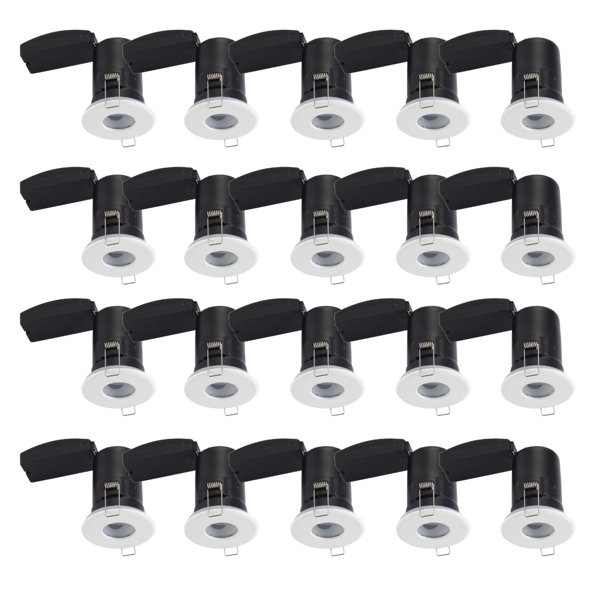 First Choice Lighting GU10 IP65 Fire Rated Downlight - Aluminium - White - 20 Pack