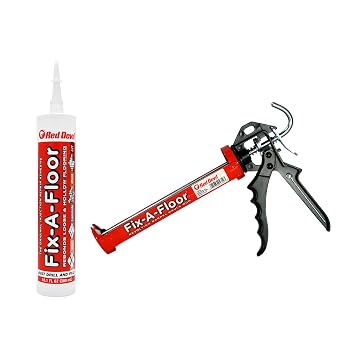 The Original Fix-A-Floor Loose Tile Repair Adhesive 10.1 oz. with Fix-A-Floor Revolving Barrel Caulk Gun Bundle