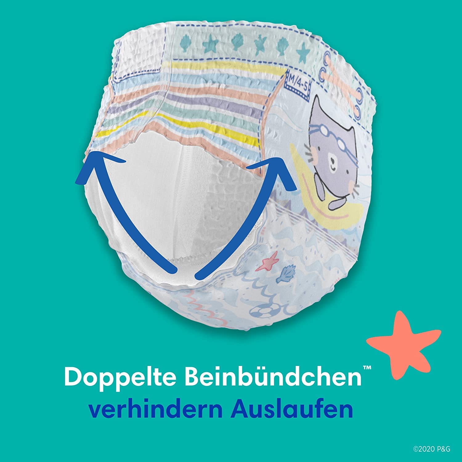 Pampers Schwimmwindel Set mit Splashers (Größe 5-6, 10 Schwimmwindeln) und Windeln Pants Größe 5 (12-17kg, 144 Stück) Premium Protection, Junior, MONATSBOX, Baby Erstausstattung Für Neugeborene