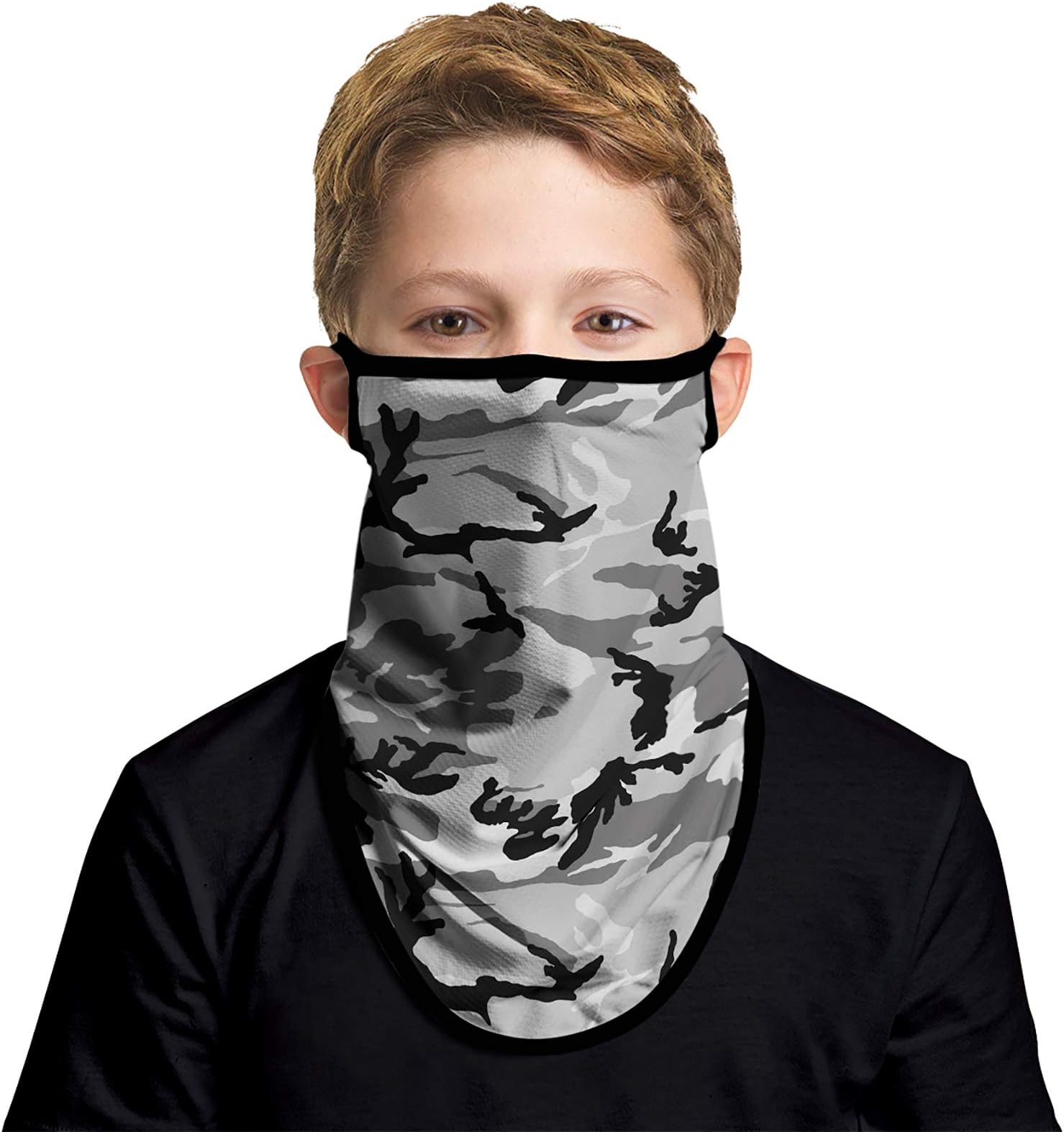 JOEYOUNG Kids Face Mask Bandanas with Ear Loops Neck Gaiter, Ages 4-13 Boys/Girls/Children Mask for School, Party, Cycling