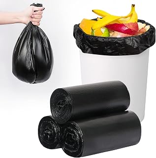 Trash Bags, Garbage Bags, 150 Count 4 Gallon [Extra Thick][Leak Proof] Rubbish Bags Wastebasket Bin Liners for Home Office Trash Can Black
