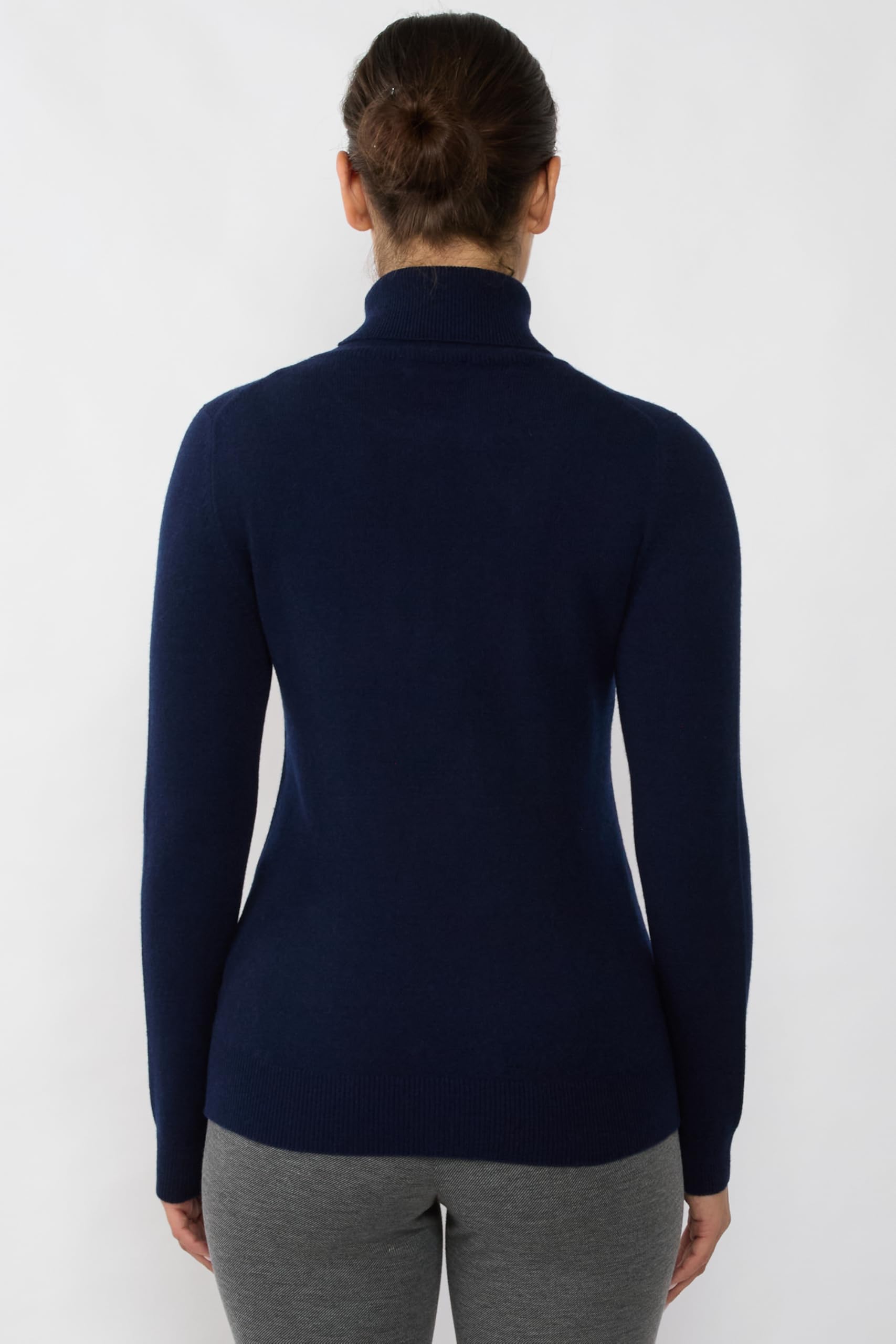 JENNIE LIU Damen-Pullover Aus Reinem Kaschmir, Langärmelig, Rollkragenpullover