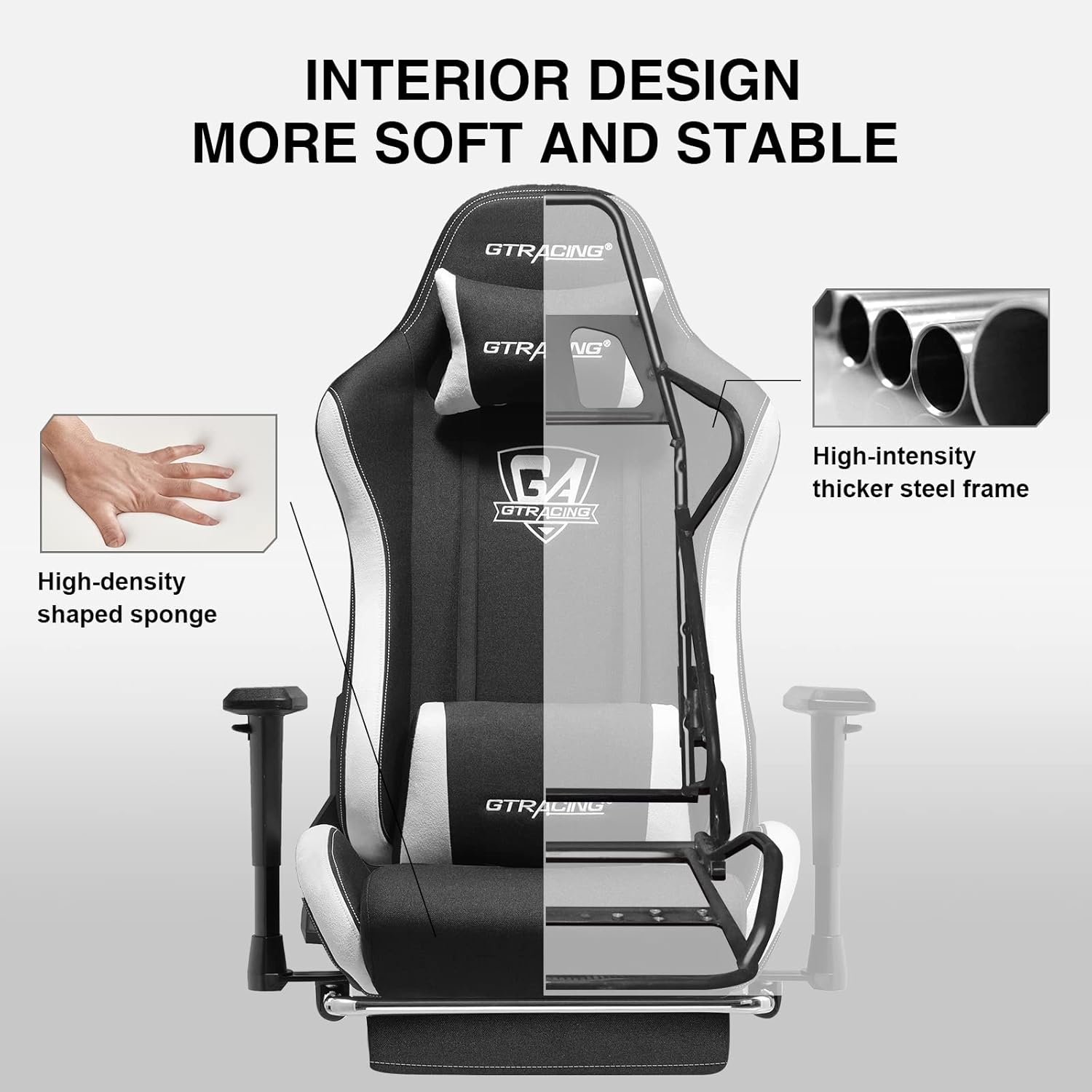 Buy GTRACING Gaming Chair, Fabric Computer Chair with Footrest, High