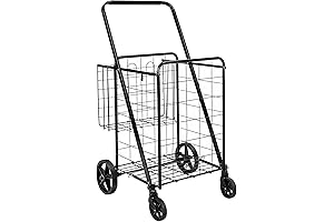 Amazon Basics Heavy-Duty Metal Laundry Cart with Wheels