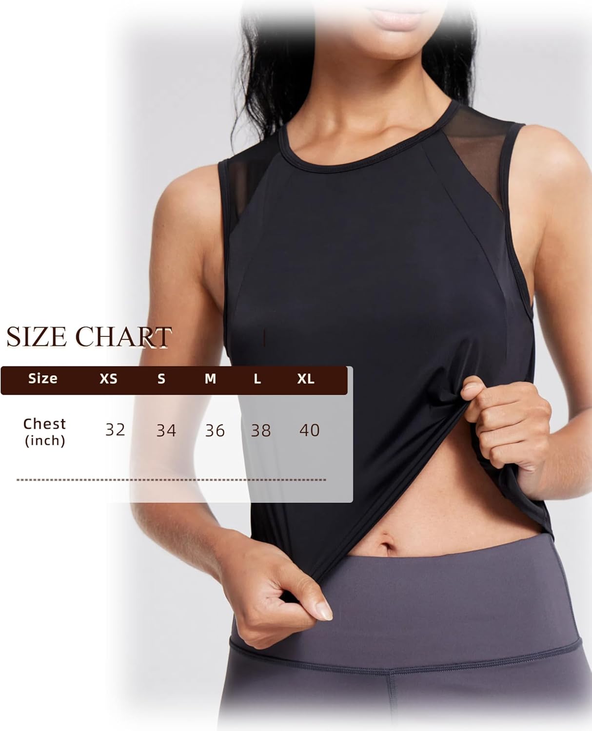Crop Workout Tops for Women Tank Athletic Running Shirts Mesh Yoga Tops Gym Sleeveless Clothes - Image 6