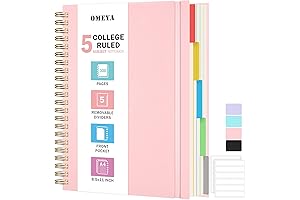 Spiral Notebook with Removable Dividers for Women & Men