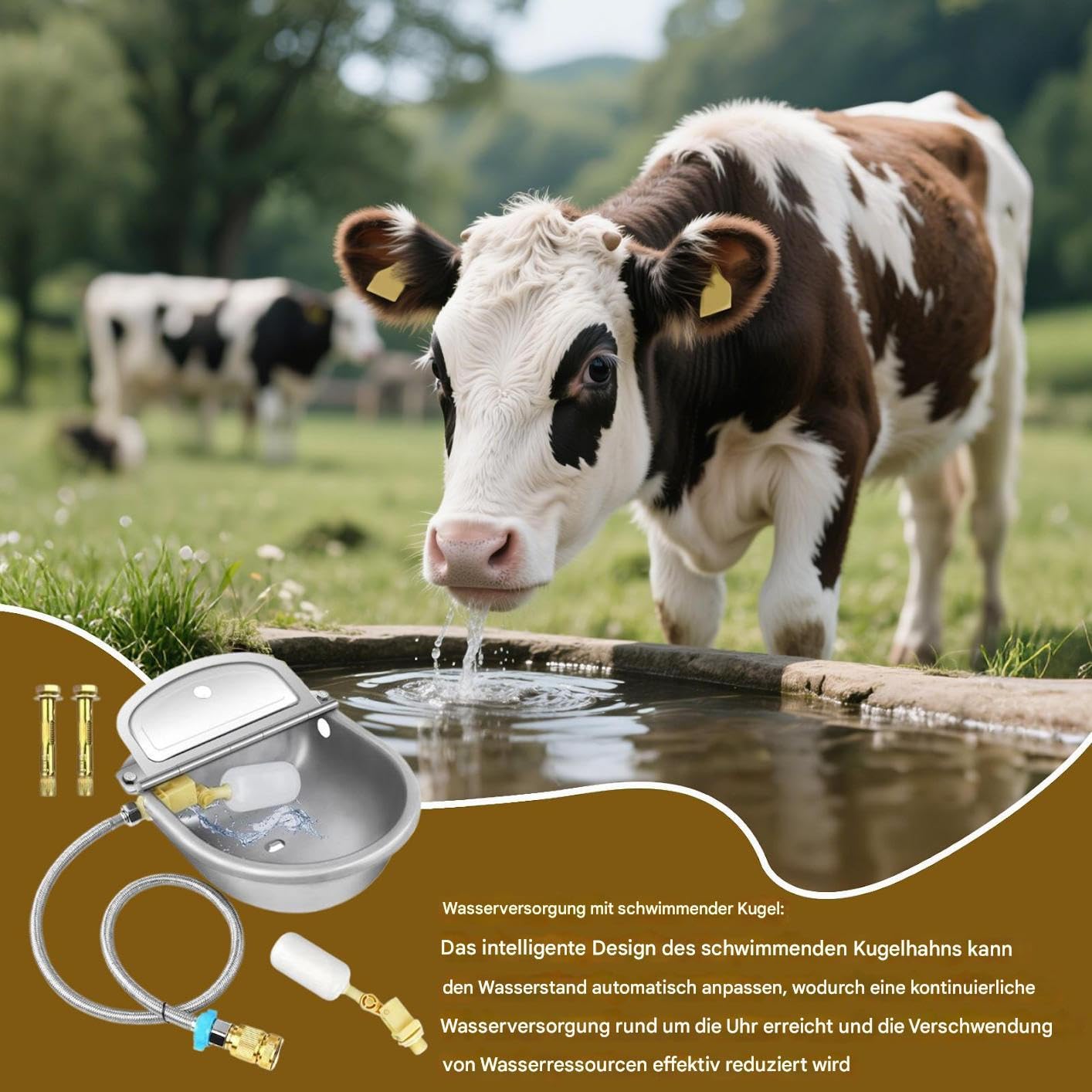 Bebederos Automáticos Para Ganado Cuencos De Acero Inoxidable Para Animales | Dispensador De Agua Para Ganado, Vacas, Caballos Y Cabras