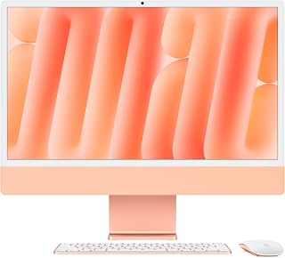 2024 iMac All-in-One Desktop Computer with M4 chip with 10-core CPU and 10-core GPU: Built for Apple Intelligence, 24-inch Retina Display, 16GB Unified Memory, 256GB SSD Storage; Orange