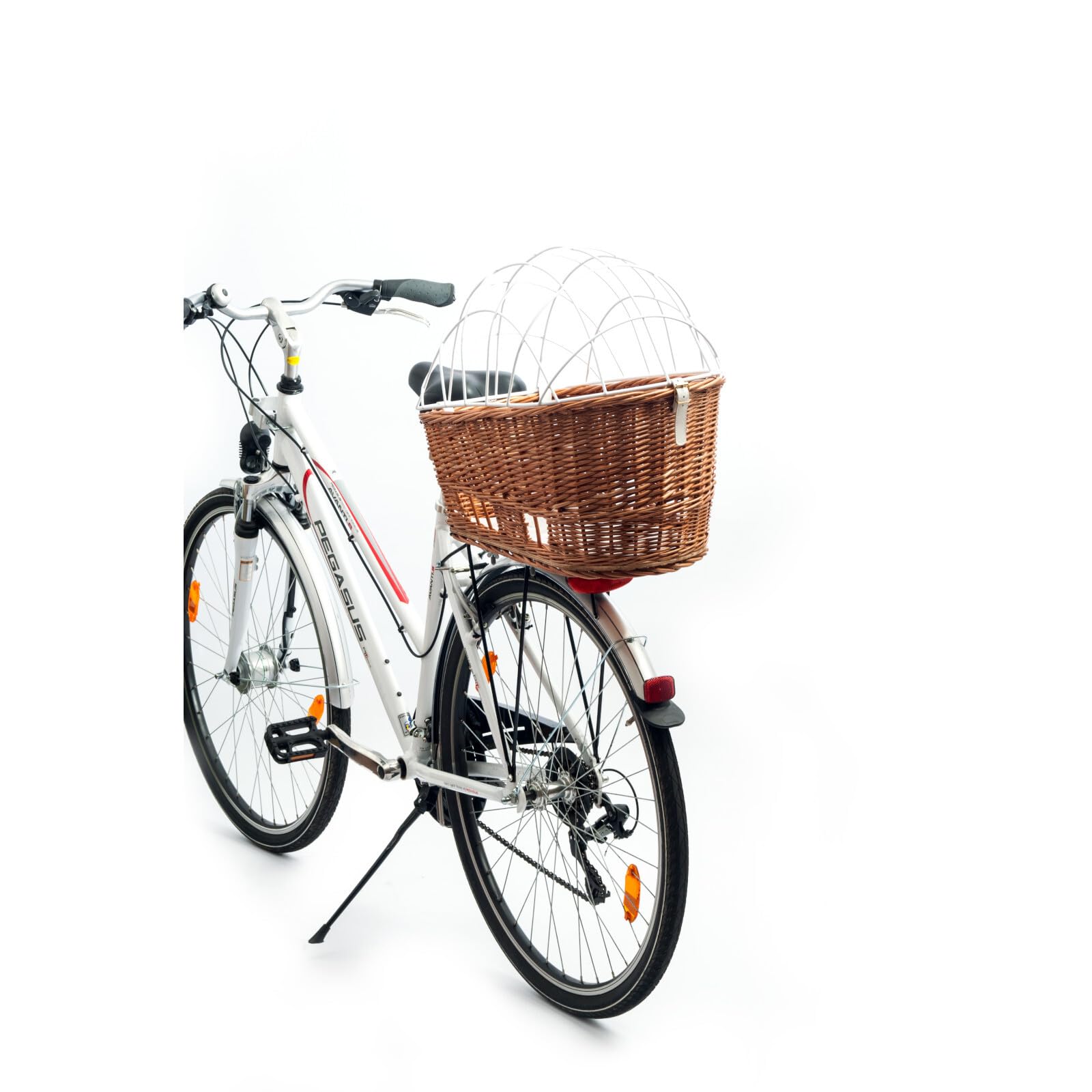 Aumüller Cesta para bicicleta con soporte, montaje en portaequipajes
