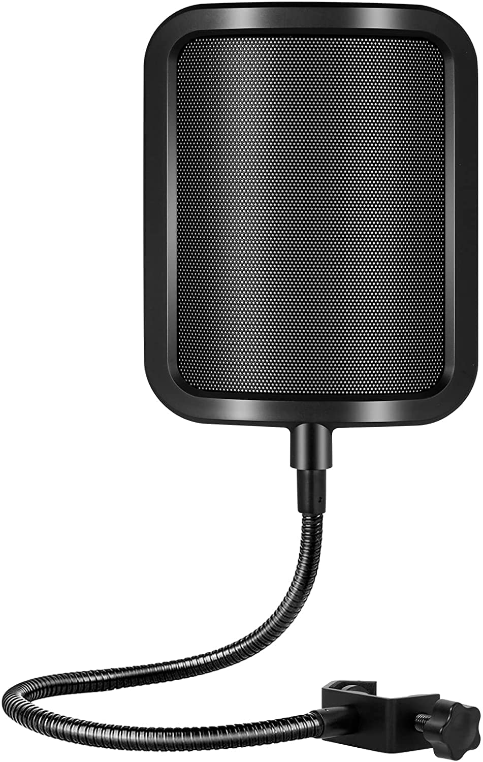 CLAPONE Microphone Pop Filter Mask Shield Professional Microphone Stand Mic Clip Holder for Studio Sound Recording, Meeting (Premium Black, Pop Filter Square Shield)-image-21