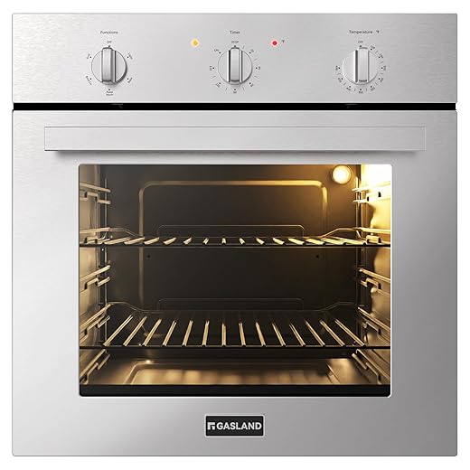 24 Inch Electric Wall Oven, GASLAND Built-in Oven with 2.79 Cu.ft Capacity, 5 Working Functions, Ergonomic knob, Removable 3-Layer Glass Door, 2200W Stainless Steel Single Wall Oven, ETL Certified