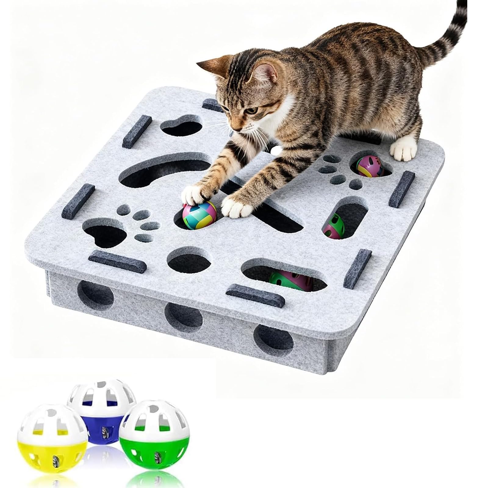 Soin des griffes et amusement en autonomie pour chat avec labyrinthe en feutre
