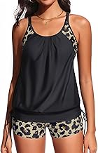 Holipick Two Piece Tankini Swimsuits for Women Tummy Control Bathing Suit Blouson Tankini Top with Sporty Boy Shorts 2025