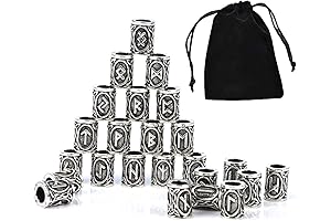 24 Pieces Viking Norse Runes Hair Beard Beads