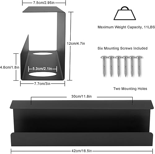 Miniatura 2 de ZhiYo Bandeja de organización de cables para debajo del escritorio de 17 pulgadas, paquete de 2 bandejas de metal resistente debajo del escritorio,