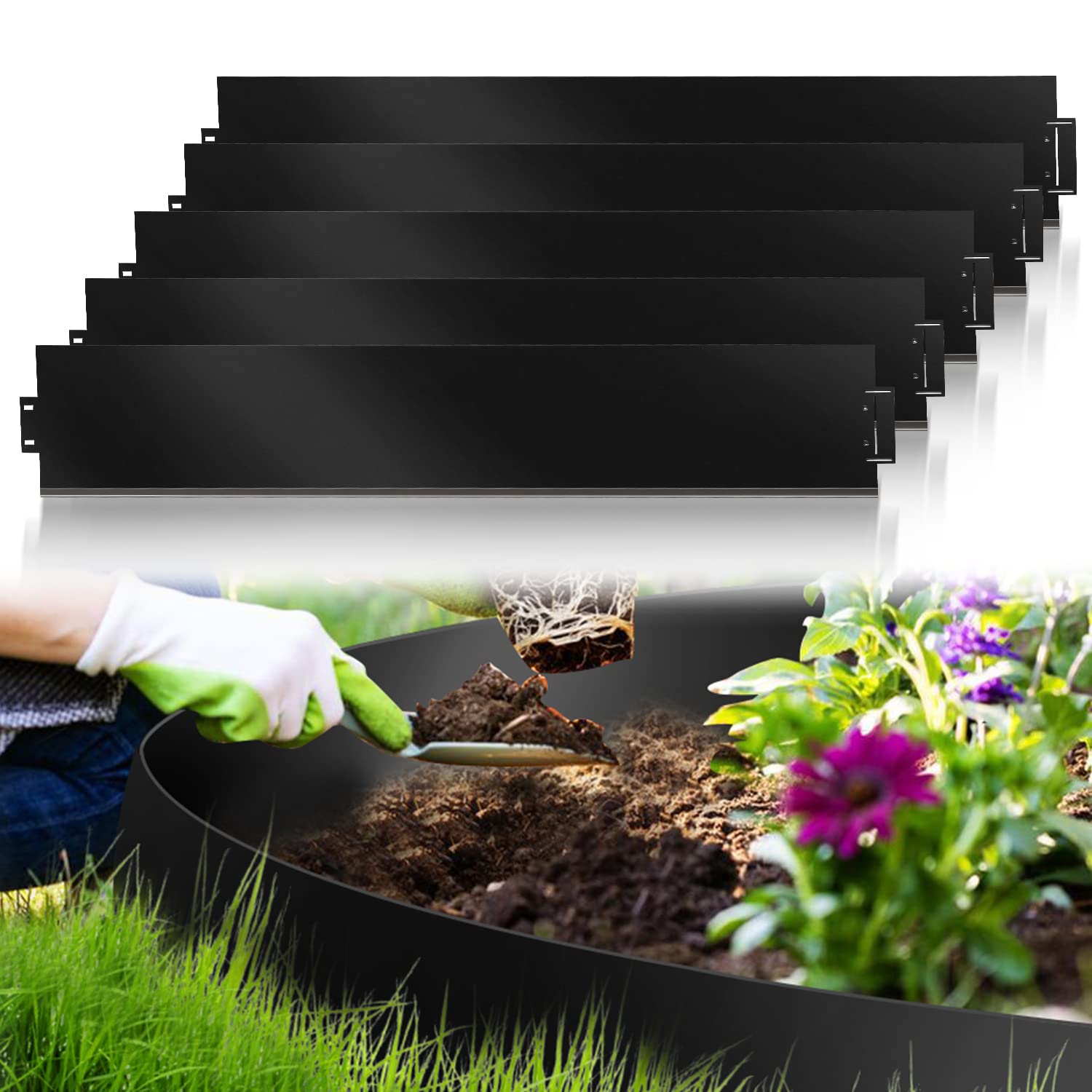 Bordo Per Aiuole UNUS In Metallo Zincato: 40m X 14cm Argento - Delimita Il Giardino Con Stile