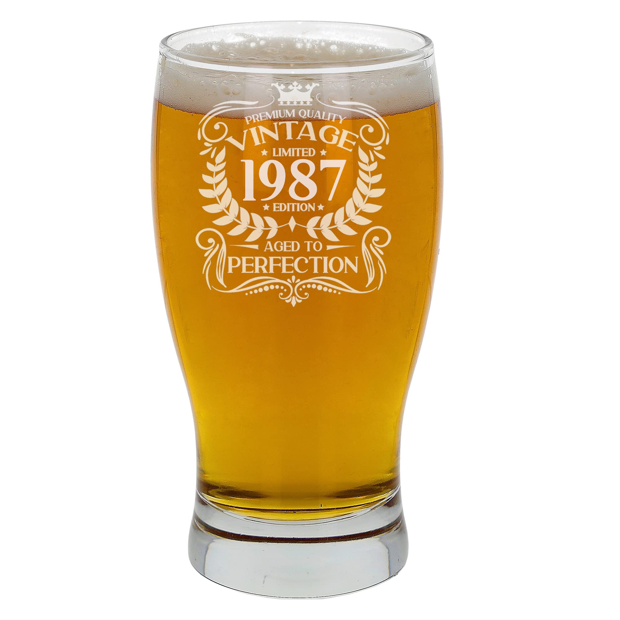 Always Looking Good 39th Birthday Gift for Men Vintage 1987 Aged to Perfection Engraved Pint Beer Glass Present for 39 Year Old Etched Cider Lager Beer Tulip Pint Glasses โ image 1