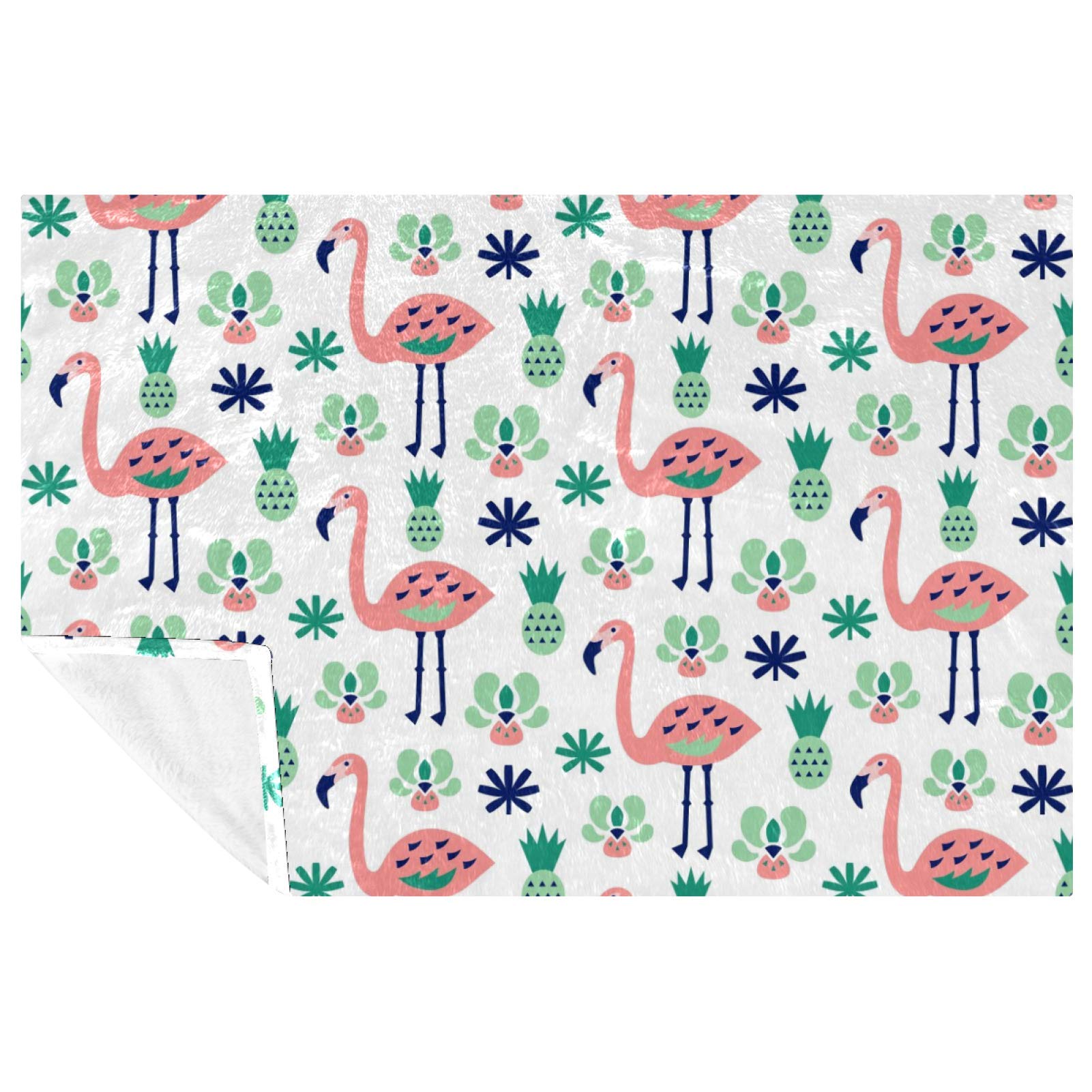 Couverture douce et chaude imprimé tropical 150x100 cm pour lit