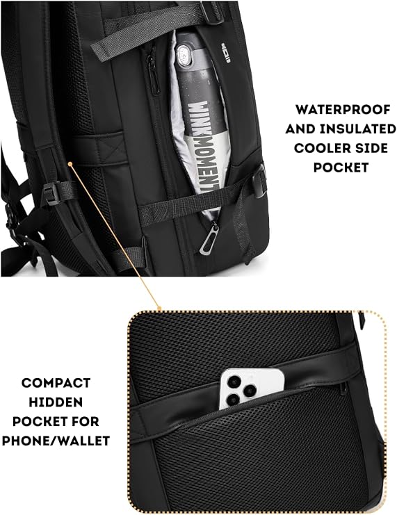Vacuum Seal Compression Backpack Travle Backpack 60L Expandable Vacpack with USB Charging Port, Carry-On Suitcase Luggage Water-Resistant (Vacuum Pump Included)