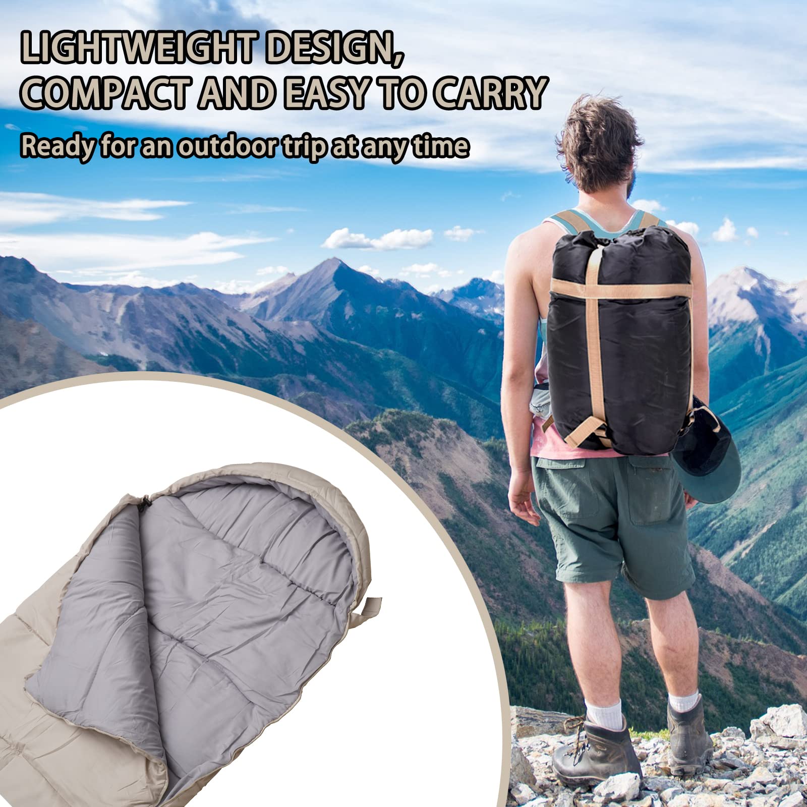 allwetter schlafsack Allwetter-Schlafsack – tragbar, 0 °C – 20 °C, wasserdicht, kompakt, leicht, Komfort mit Kompressionssack, Outdoor-Camping, Wandern (2 Farben & 4 Größen) (gebrochenes Weiß, 2,4 kg (über -0,000) °C)) Sport & Freizeit Join outdoor project in fortin meshuggah Color:BlackBlue