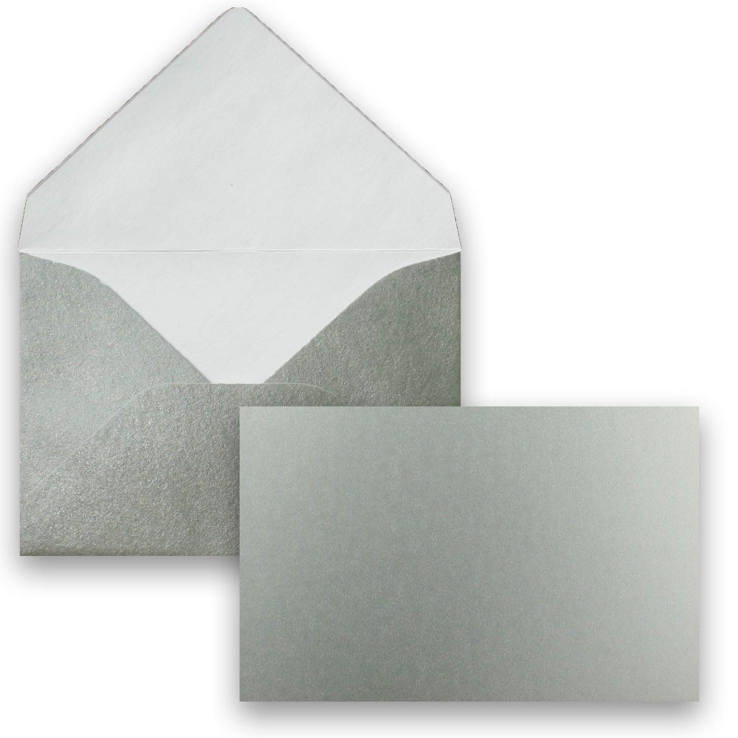 FarbenFroh by GUSTAV NEUSER 250 sztuk kartek z kopertą, zestaw pojedynczych kartek DIN A8 7,1 x 4,5 cm 240 g/m² srebrny metalik z kopertami C8 7,6 x 5,2 cm, klejenie na mokro