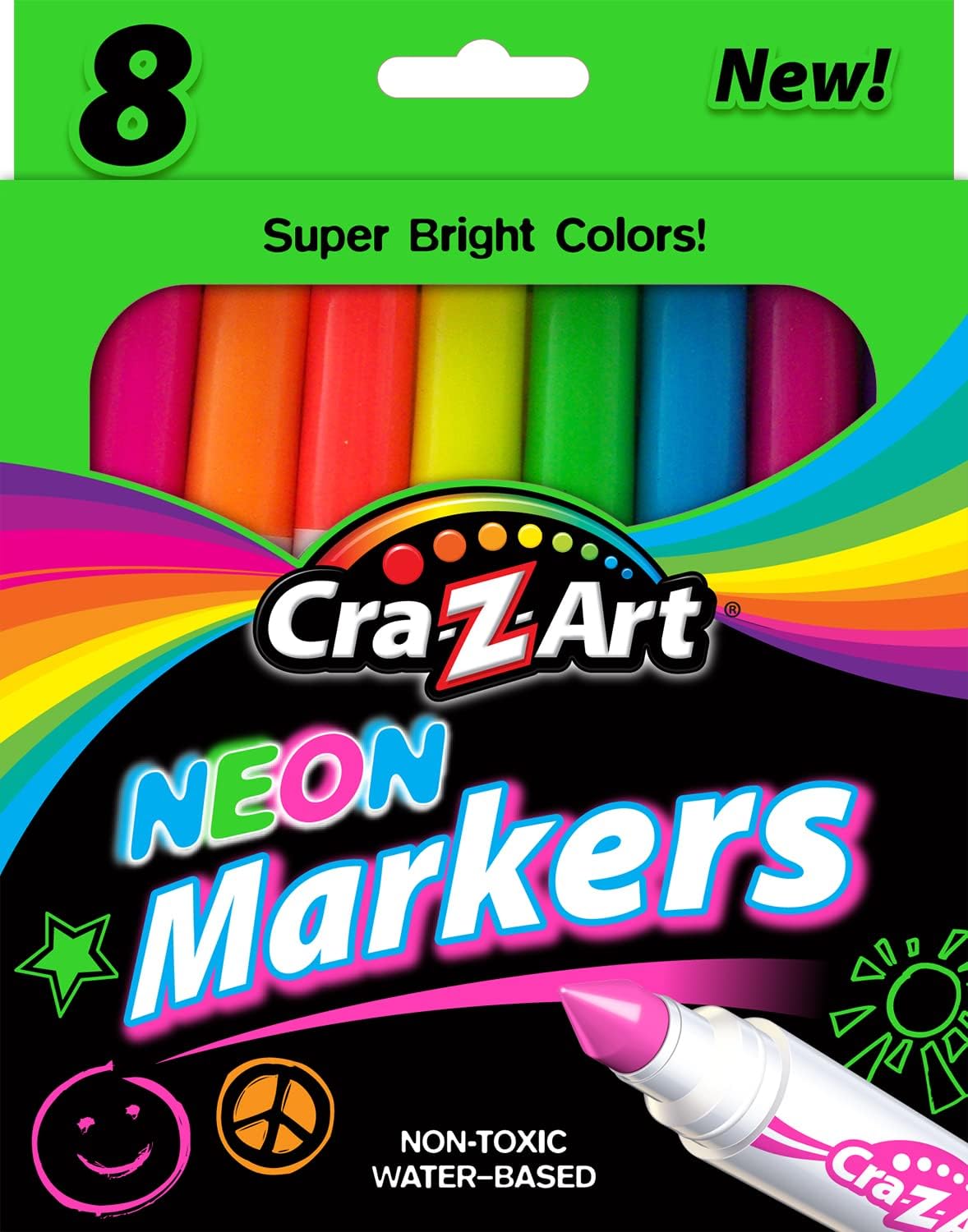 CraZart Neon Broadline Markers, 8 Count (10112) Toys