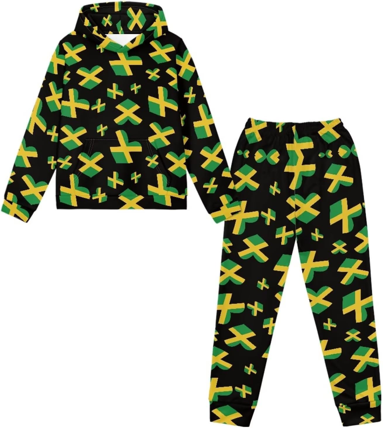 UNICEU 2 Pieces Girls Boys Activewear Outfits, Sweatsuits Hoodie Sweatshirt Sweatpants Set Kids Tracksuit