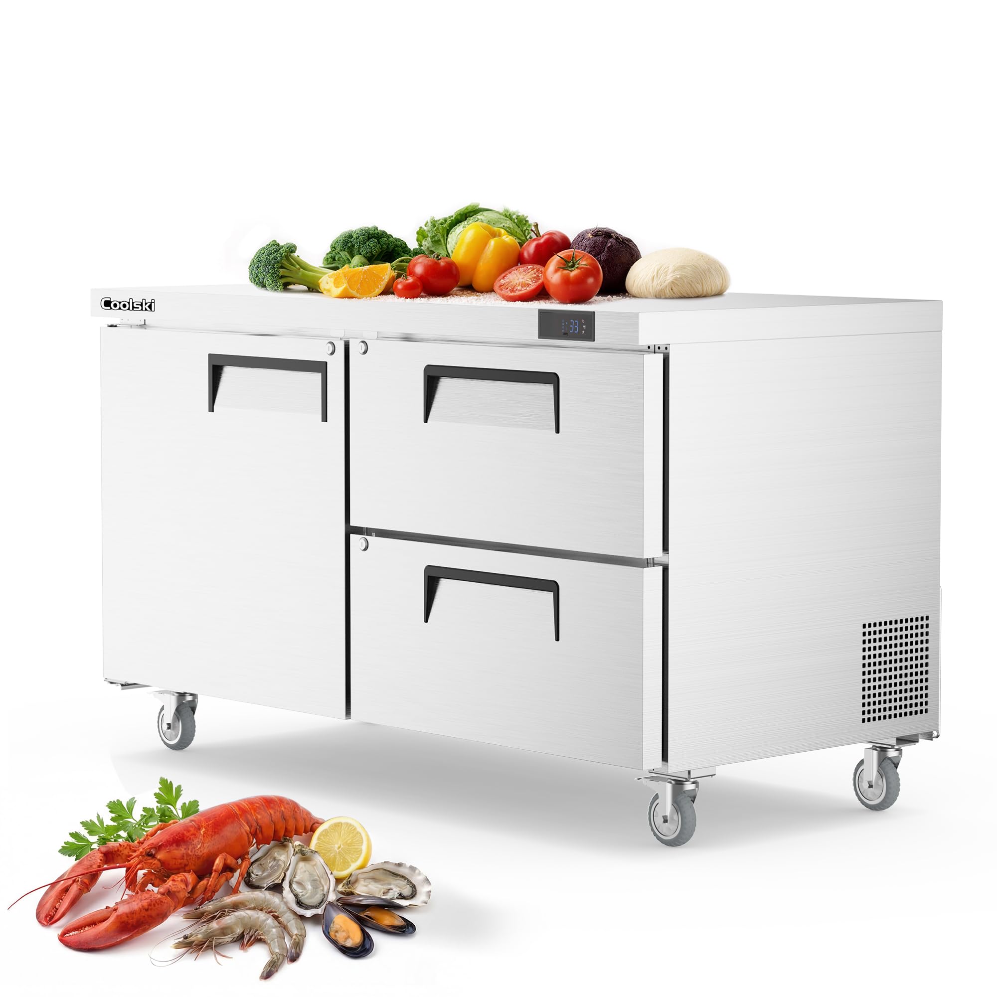 Coolski MTR-60D2 15.3 cu ft Compact Fridge Stainless Steel