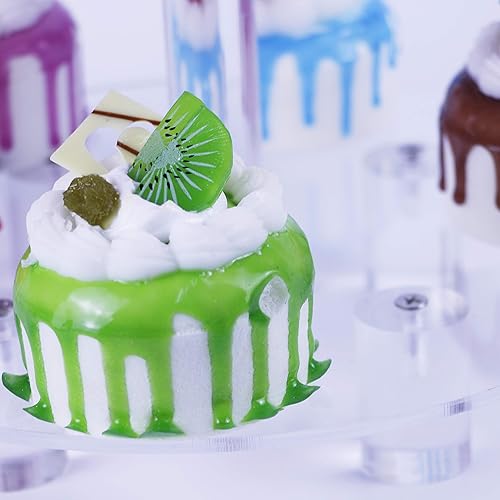 Miniatura 7 de Soporte acrílico para cupcakes, soportes para cupcakes, soporte redondo de 3 niveles con base (4.7 pulgadas entre 2 capas)