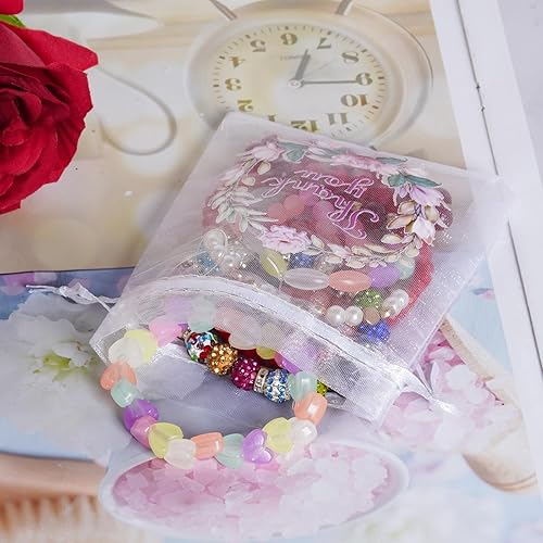 Miniatura 5 de Bskifnn Bolsas de organza de satén con cordón de organza para dulces, bolsas de regalo de fiesta de boda, bolsa de regalo, bolsas de joyería (50)