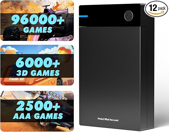 Kinhank Disco duro de juegos retro de 12 TB con más de 96000 juegos, consolas de juegos retro compatibles con más de 400 emuladores, disco duro portátil compatible con Win 7/8/10/11 Kinhank Disco duro de juegos retro de 12 TB con más de 96000 juegos, consolas de juegos retro compatibles con más de 400 emuladores, disco duro portátil compatible con Win 7/8/10/11