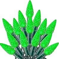 Vista 12 de TW SHINE Luces de Cadena Navideñas C6, 200 LED 66 Pies Luces de Navidad para Exteriores con 8 Modos Temporizador, Impermeables Conectables