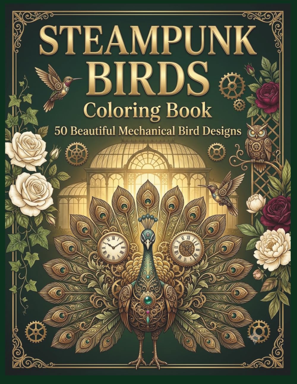 STEAMPUNK BIRDS Coloring Book: 50 Mechanical Bird Designs for Adults (Steampunk Coloring Book Collection)