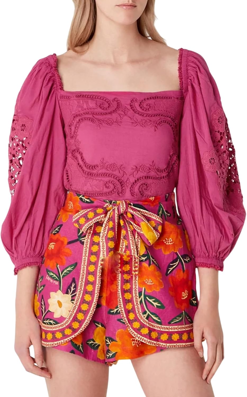 Women's Boho Wrap Skort High Waist Mini Flowy Floral Skirt Shorts for Beach Vacation Summer Festival Outfit - Image 4