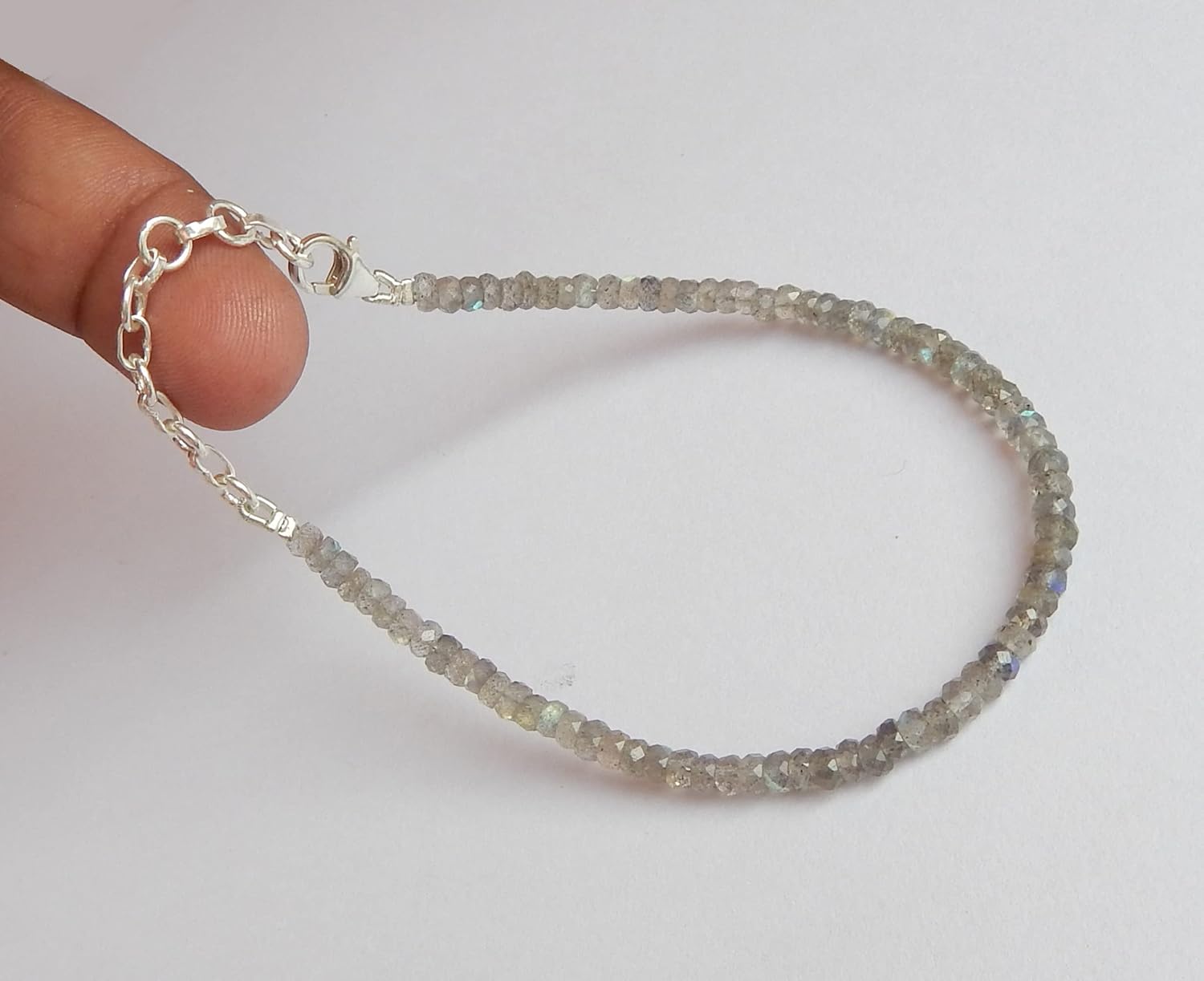 natural black lava rock 8mm bead healing balancing reiki yoga stretchable bracelet