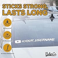 Vista 4 de VulgrCo Custom Social Media Stickers, Personalized Custom Car Sticker, Durable Vinyl Username Tag Stickers for Cars