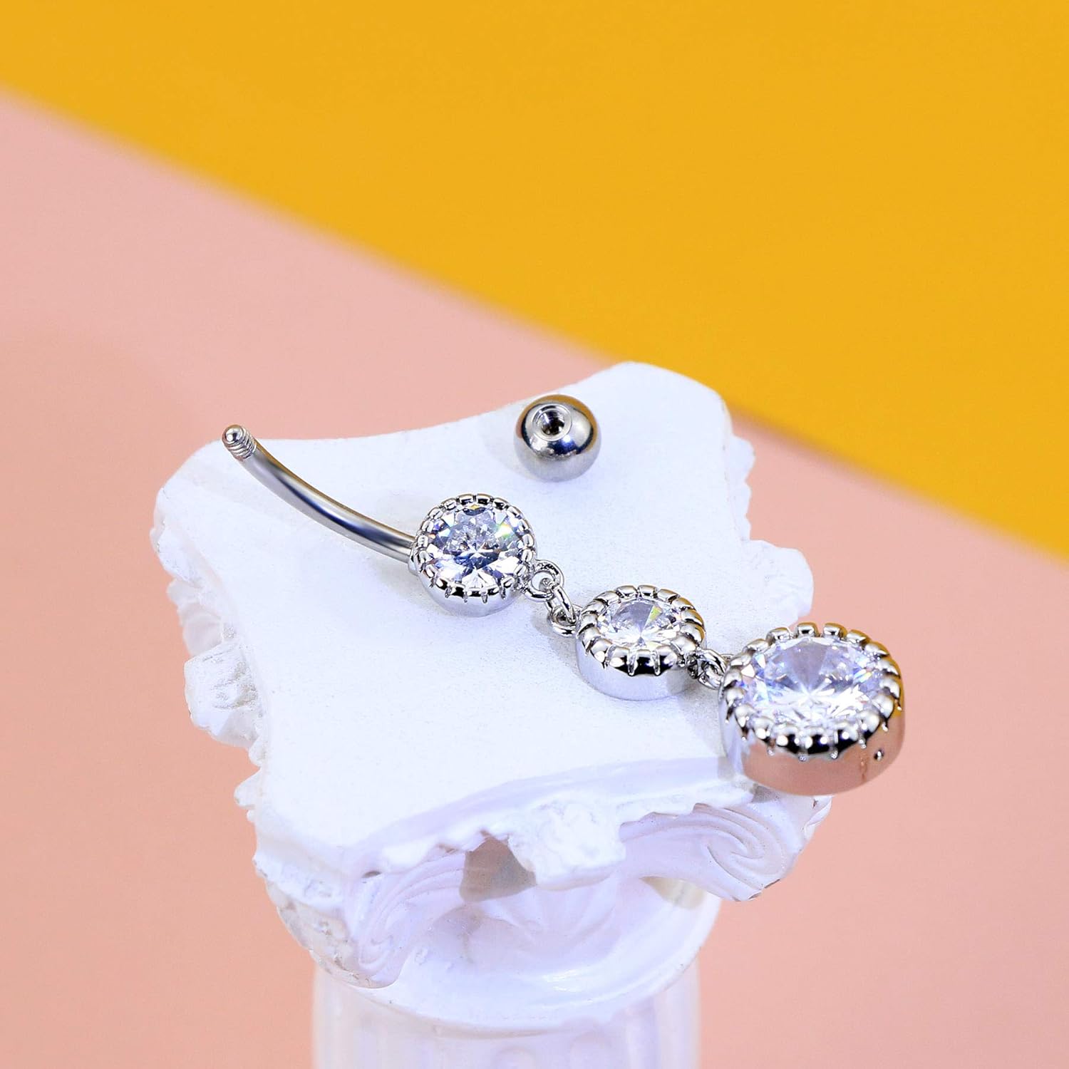 COCHARM Dangling Belly Button Rings Gold 14g Belly Piercing Dangly Navel Rings Silver Rose Gold Dangle Navel Piercing Jewelry - Image 5