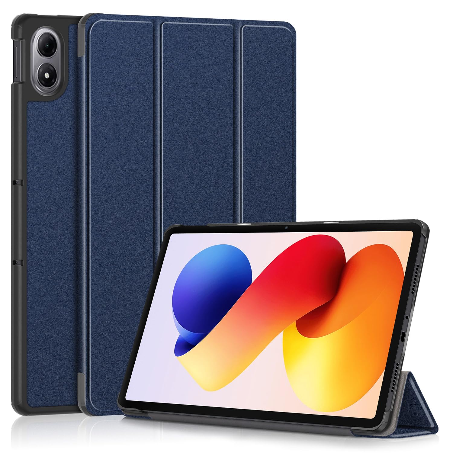 Case for Xiaomi Redmi Pad 2 Pro 12.1 inch 2025, Folding Folio Ultra-Thin PU Leather Stand Case Cover Wth Auto Wake/Sleep Navy Blue