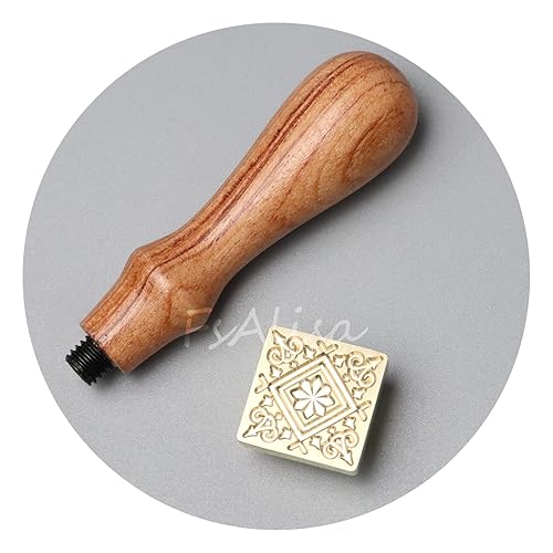Miniatura 10 de FsAlisa Sello de cera con cabeza de latón extraíble, mango de madera, ideal para adornar sobres, invitaciones de boda, paquetes de vino, envoltura
