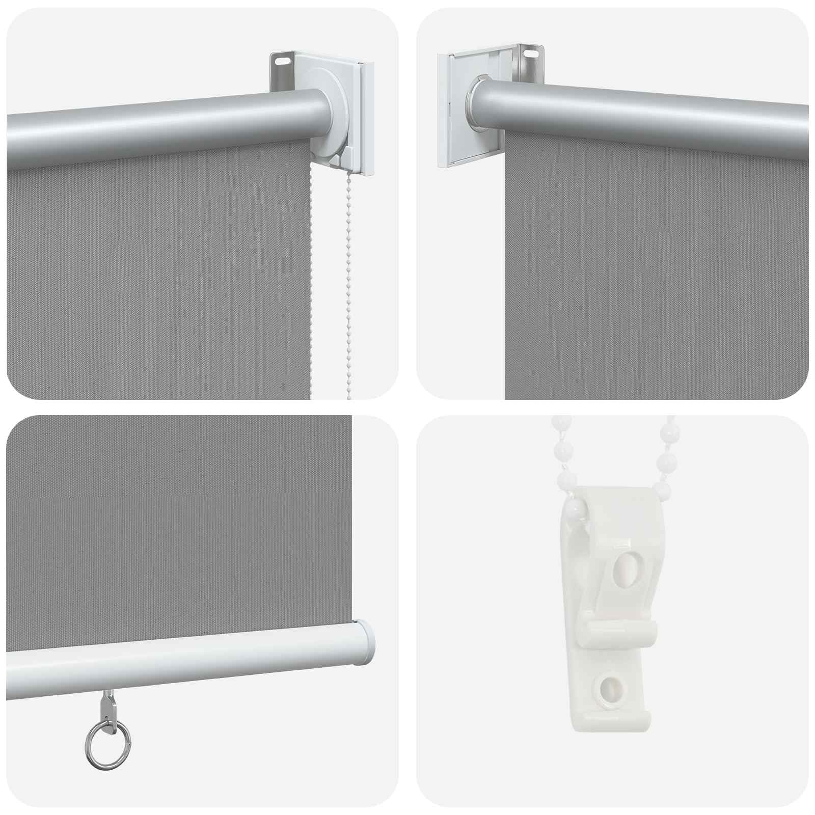 Tenda avvolgibile in poliestere grigio chiaro | Filtro Luce, Controllo Termico, Montaggio a Parete o Soffitto, Protezione Privacy