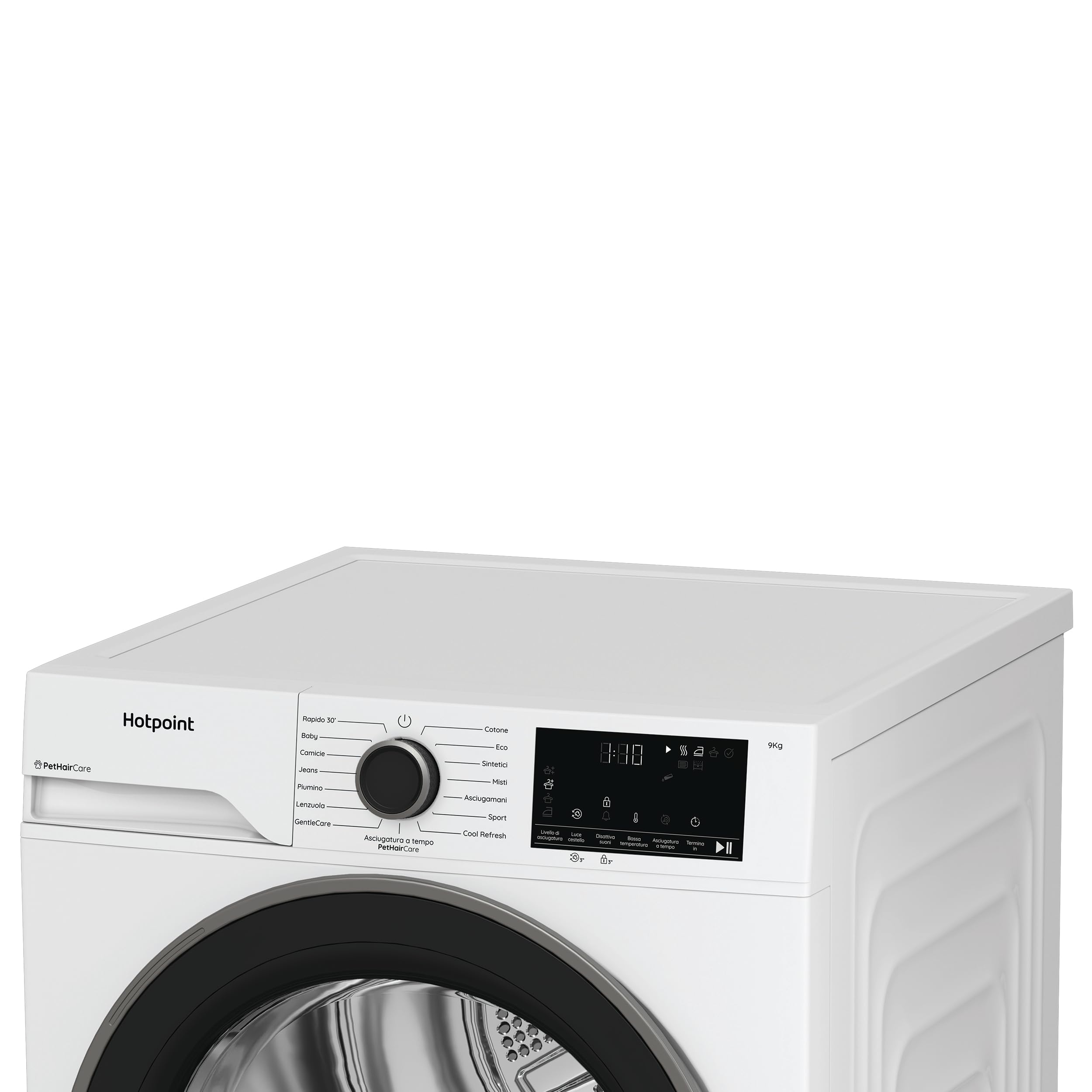 Hotpoint Ariston HPT 93D BS IT – Asciugatrice 9 Kg A Pompa di Calore, Libera Installazione, Classe D, PetHair Care, Gentle Care, Riduzione Delle Pieghe. 84,6 x 59,8 x 60,7 cm