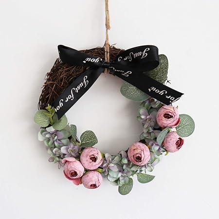 Amazon 結婚式 花飾り ドアの飾り 花輪 クリスマス 藤の輪 店 装飾 リース おもちゃ