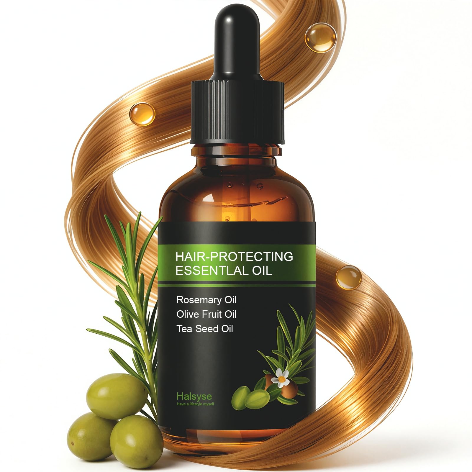 For Color & Chemically Damaged Hair – Micro-Molecule Repair Serum with Rosemary & Olive Oil, Heat Protectant to Strengthen Hair, Reduce Dryness, Frizz & Breakage