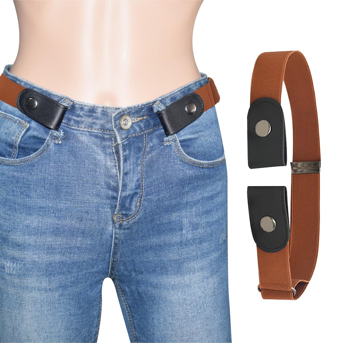 Lot De 4 Ceintures Élastiques Sans Boucle - Réglable Homme Femme - Pour Jeans Ou Pantalon - Invisible