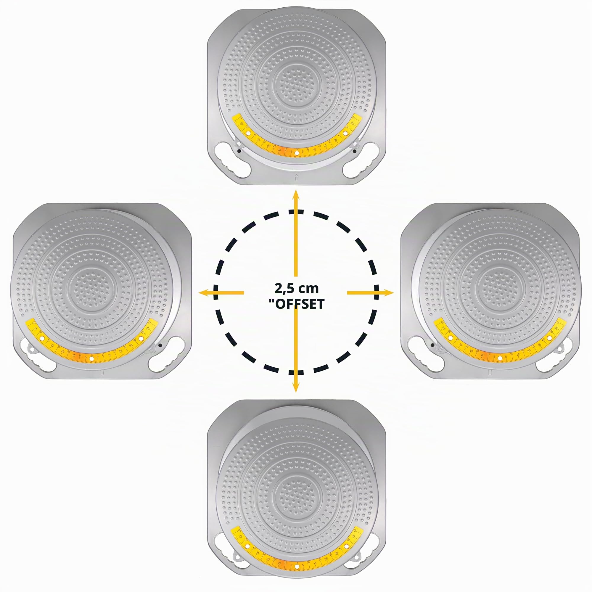 AutoSolo Platos Giratorios de Alineación - Herramienta Económica de 4 Toneladas, Dial de Latón, Kit de Alineación DIY con Accesorios (Par)