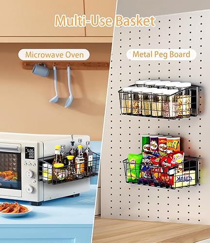 Miniatura 6 de Estante magnético para refrigerador, paquete de 2, estante magnético fuerte para especias con ganchos extraíbles para almacenamiento de cocina,